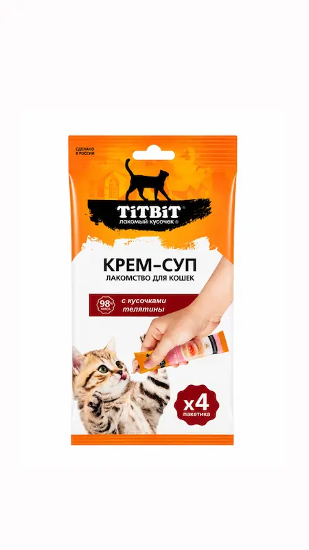 بستنی گربه TiTBiT با طعم گوشت بسته ۴عددی